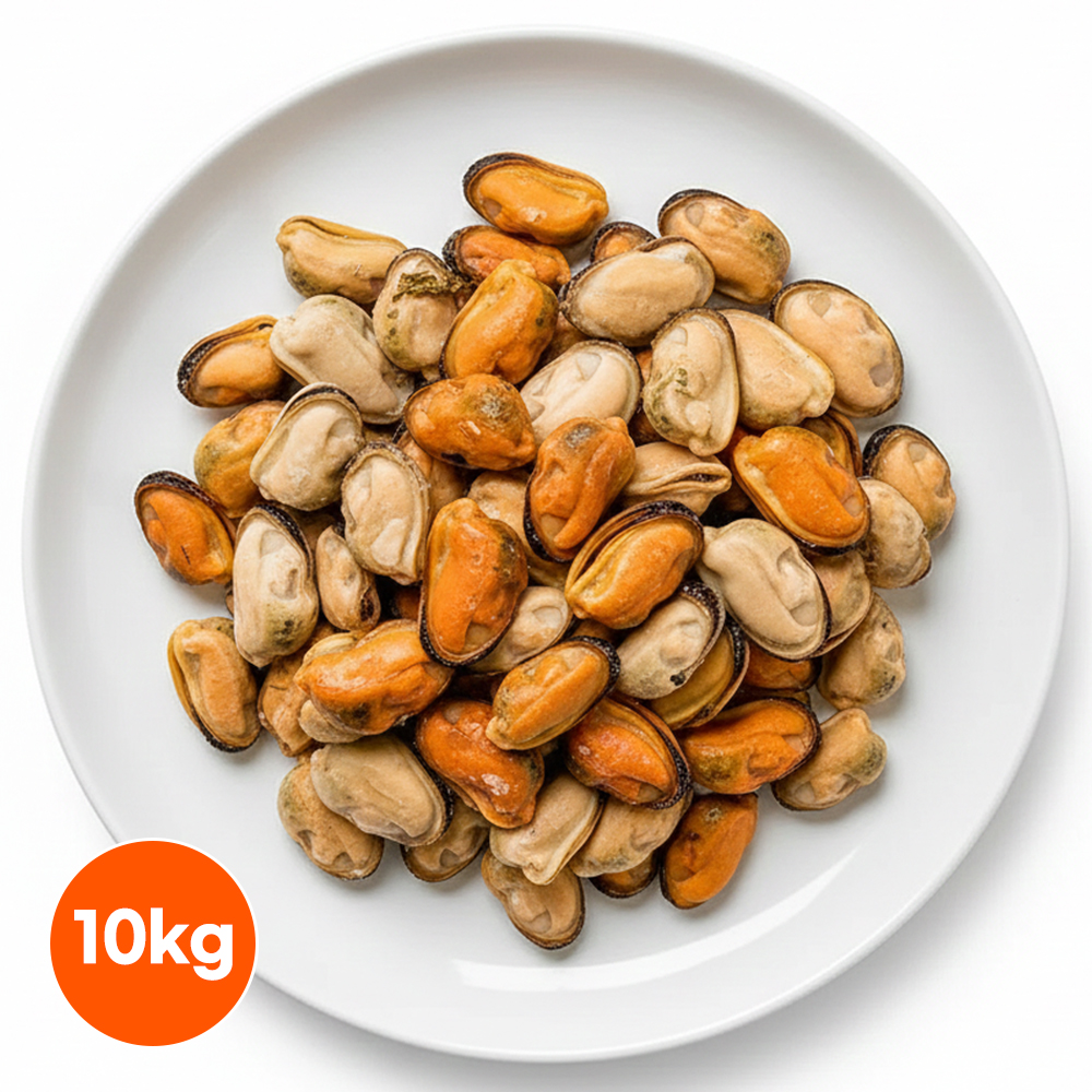 냉동 홍합살 10kg 자숙 세척 손질 깐홍합 업소용 식당용 벌크 - 상품 이미지