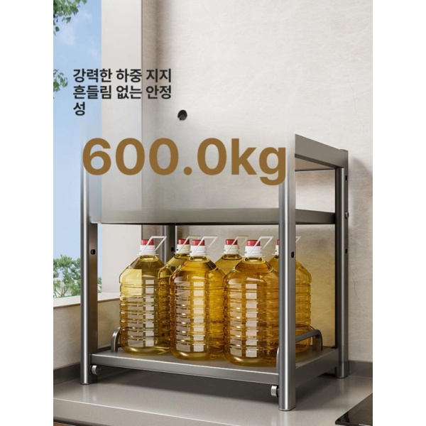 튼튼한 철제 인출형 밥솥 전자레인지 수납장 슬라이딩 레일 건메탈그레이 2칸 40cm - 상세 이미지 5