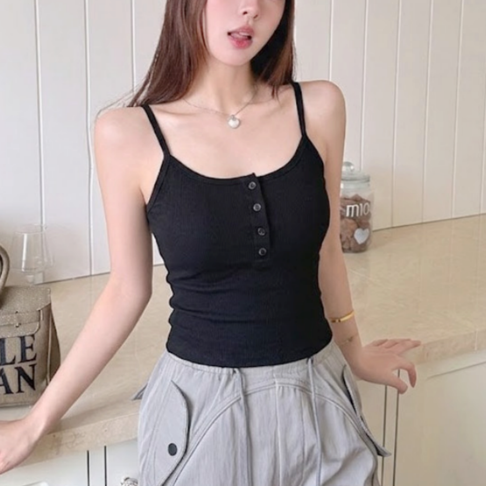 캡내장 브라캡 나시 크롭 브라탑 패드 일체형 런닝 캐미솔 이미지 6