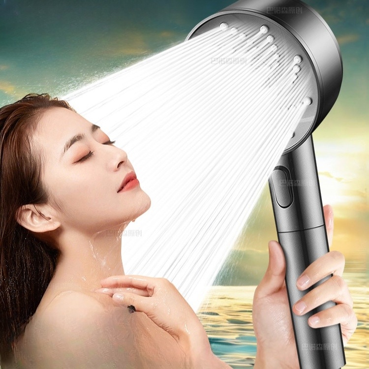 수압 조절 샤워기헤드 가압 샤워헤드 수압 증폭 필터 목욕 가정용 필터샤워기 실버 그레이 - 상세 이미지 2