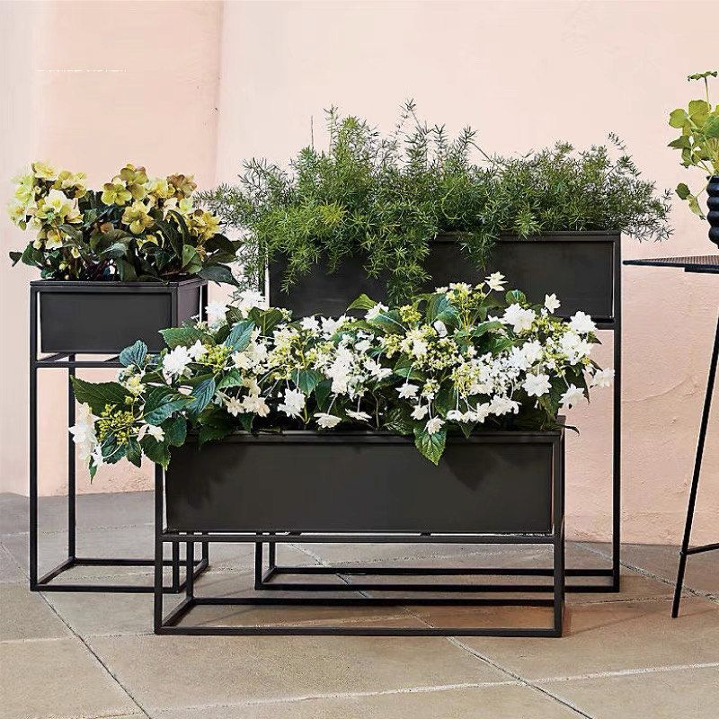 철제 화분 받침대 야외 정원 발코니 식물 선반 길이30x폭30x높이70 cm - 상세 이미지 5