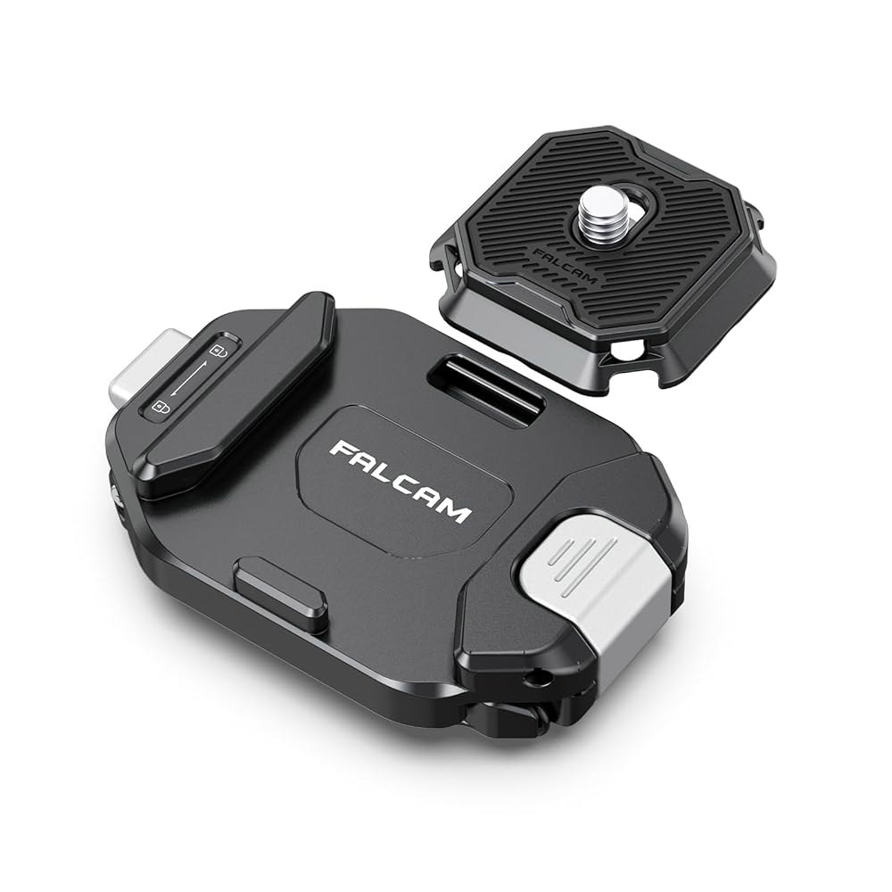 플레이트가 장착된 FALCAM F38 백팩 카메라 클립 V2, Arca-Swiss 퀵 릴리스, 30kg/66파운드 하중, Dyneima 스트랩, 안전 래치, DSLR 미러리스 액션 - 상품 이미지
