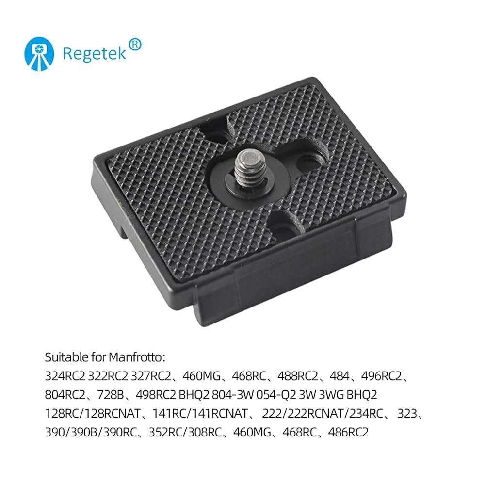 1/4 -20 Bogen 3157N Manfrotto 200PL-14 RC2 카메라 삼각대용 Regetek 2팩 퀵 릴리즈 플레이트(BHQ2 128RC / 128RCNAT 141R - 상세 이미지 3