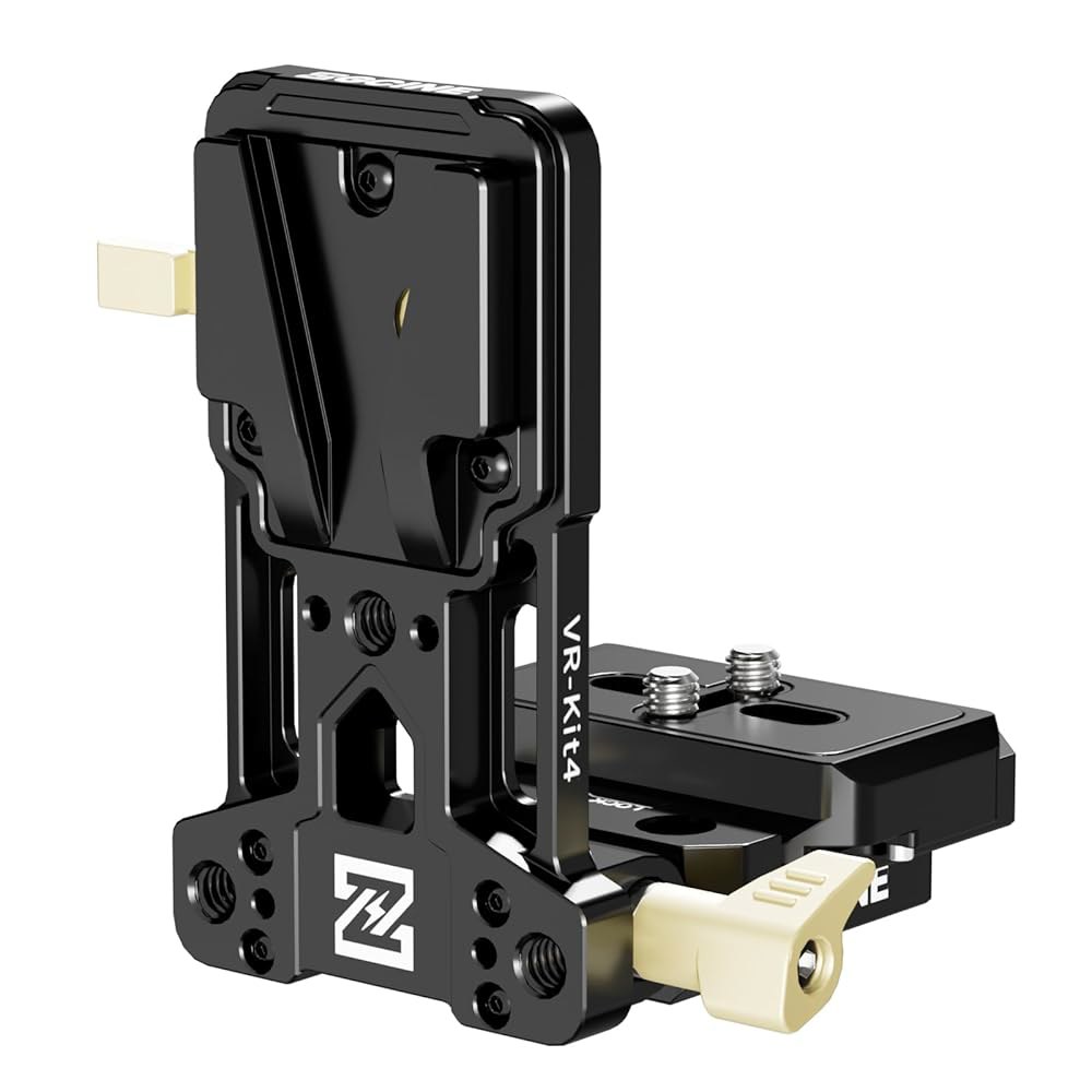 ZGCINE VR-Kit4 접이식 V 마운트 배터리 플레이트, Arca 타입 퀵 릴리스 카메라 베이스 NEEWER/SMILLRIG 배터리와 호환되는 경량 DSLR 비디오 리그 - 상품 이미지