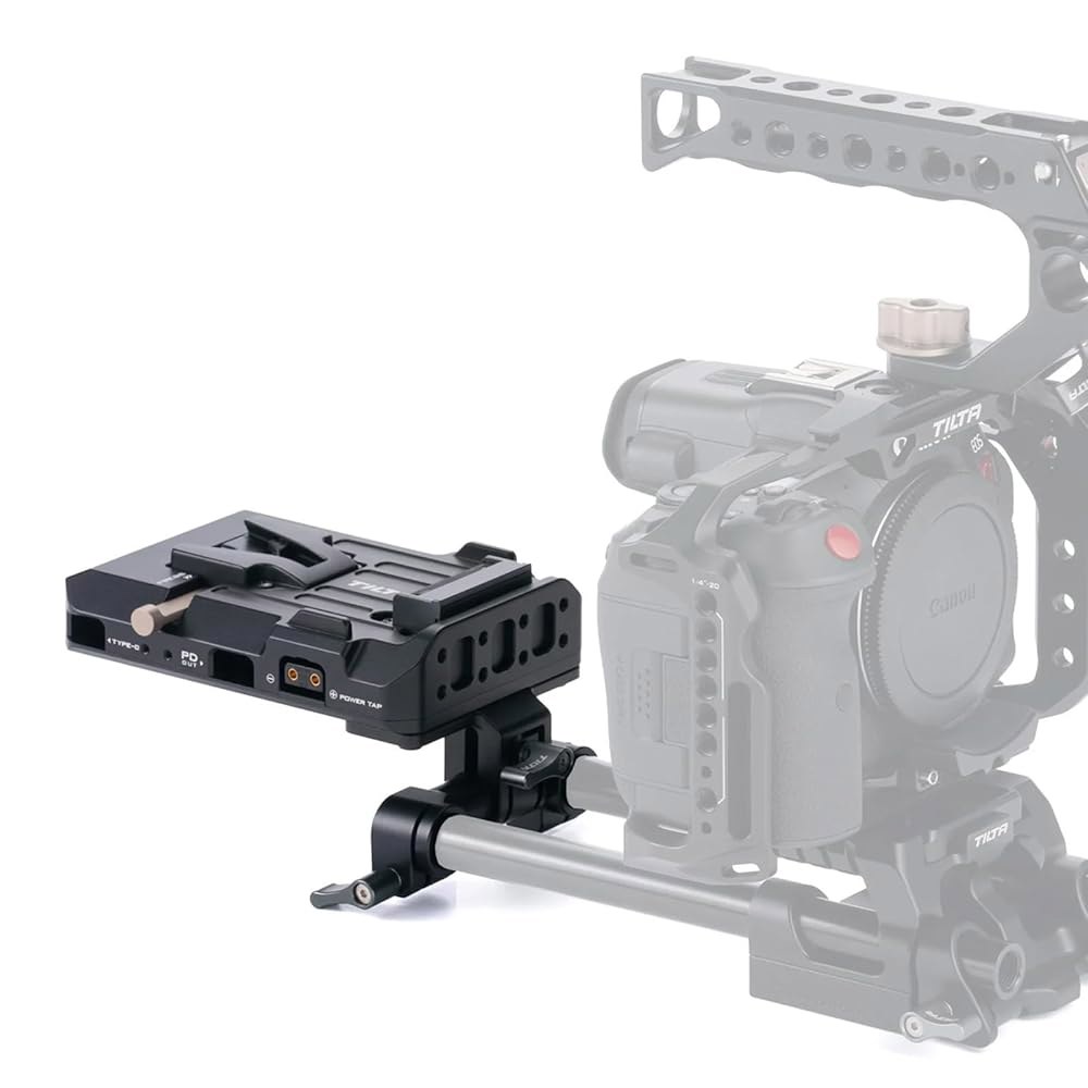 틸타 PD V 마운트 배터리 플레이트 - 검은색 | 14.8V P-탭 포트 5V USB-C 60W 15mm LWS 로드 TA-BTP3-V-B - 상세 이미지 3