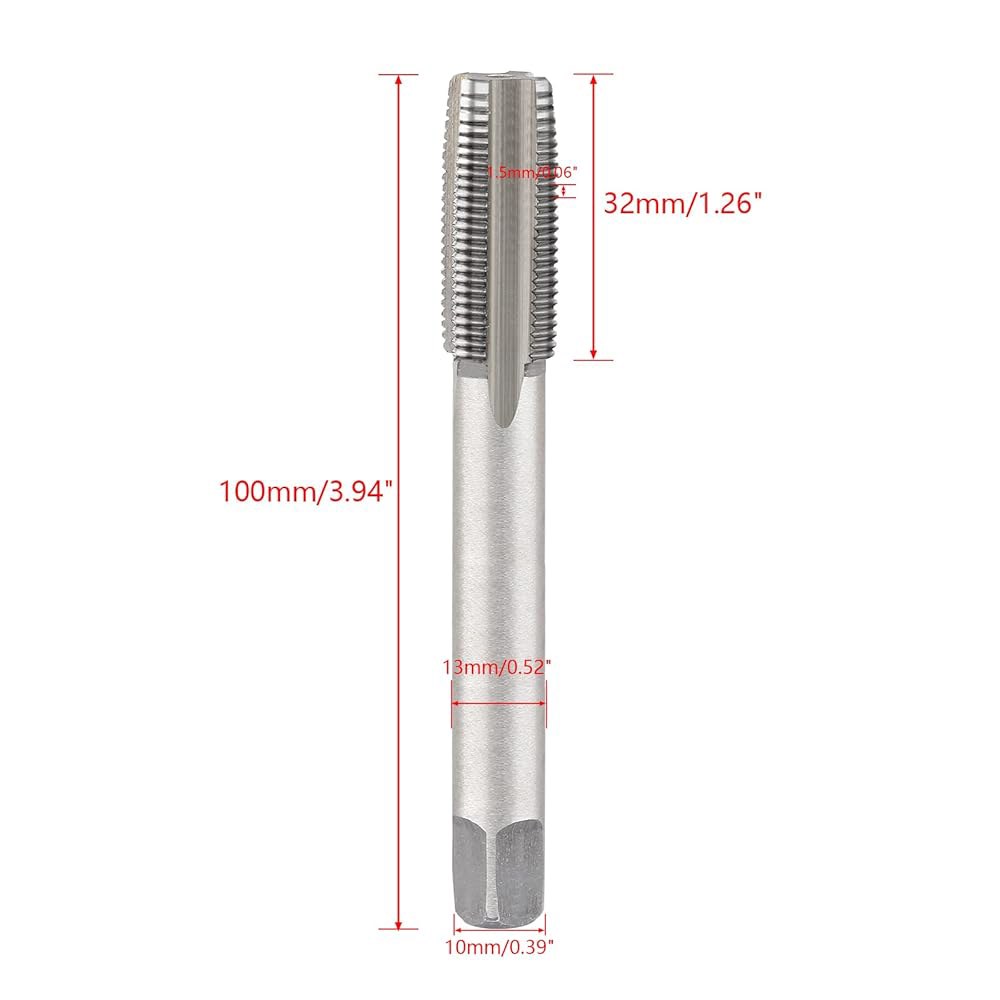 피투야르 미터법 나사산 탭, HSS M16 x 1.5mm 금속 기계용 오른손 M12 x 1.25 - 상세 이미지 2
