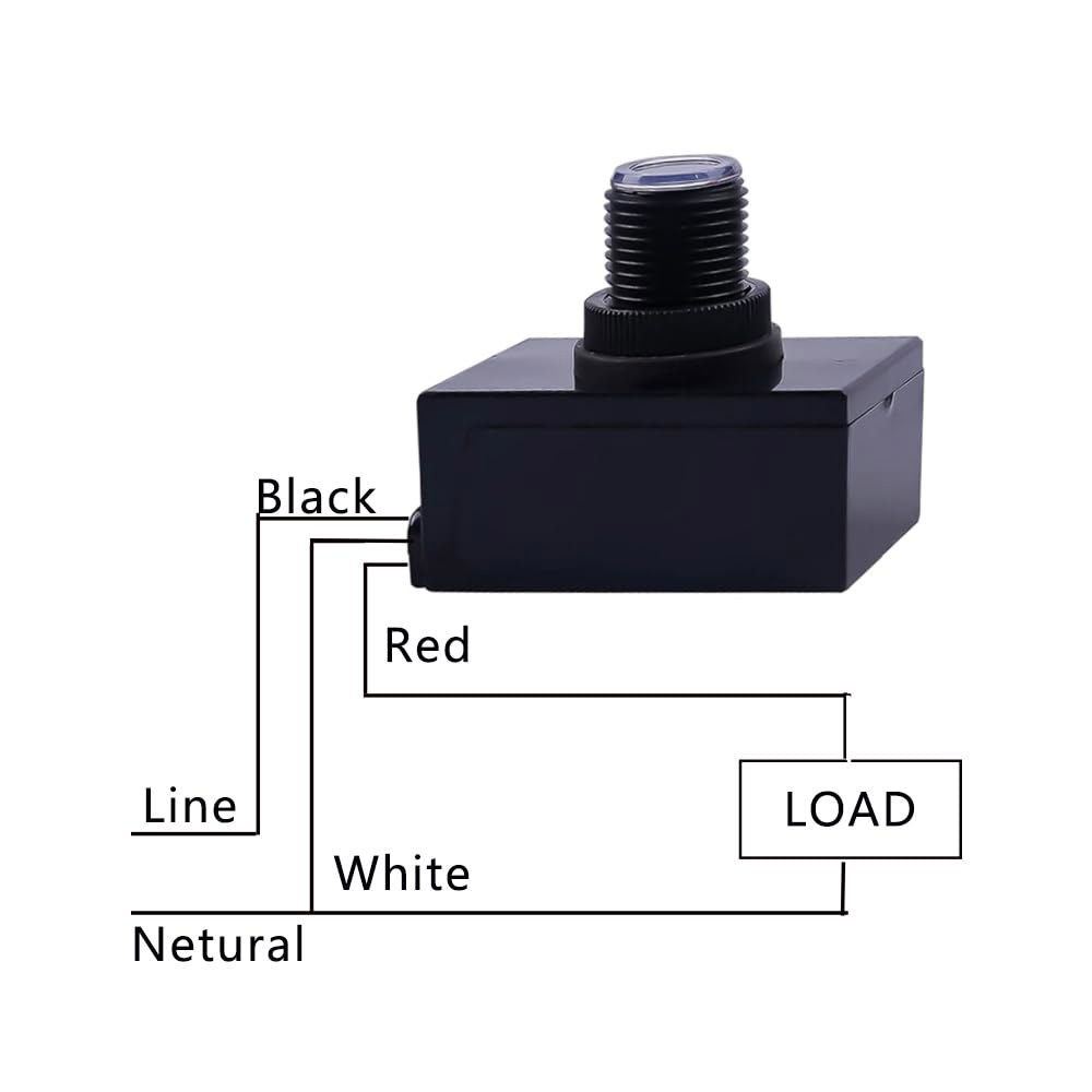 메스클리우 AC110-240V 광전지 조명 센서, 5A 황혼에서 새벽 야외 광전 제어 스위치, 자동 감지 회로를 갖춘 유선 후방 - 상세 이미지 3