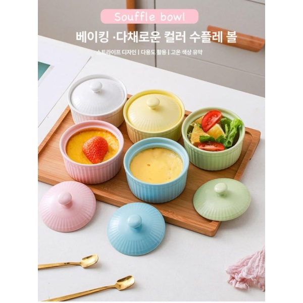 세련된 에어프라이어용 리조또 도자기 법랑 그릇 오븐용 접시 대형 핑크 - 상세 이미지 3