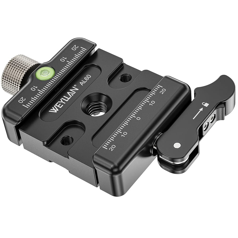 Magpul Mlok Bipod용 Arca 스위스 레버 잠금 클램프, 카메라 퀵 릴리스 클램프 레일 WEYLAN AL60 삼각형 볼 헤드, 노브 및 잠금을 위한 모든 금속 플레이트 - 상품 이미지