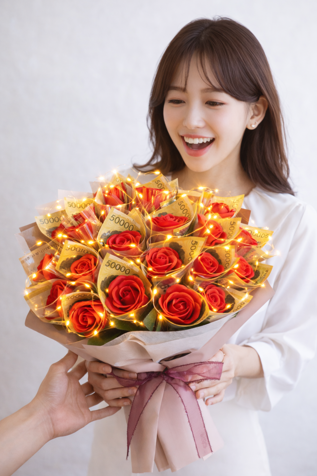 돈꽃다발 장미 카네이션 비누꽃 돈다발 현금 용돈 환갑꽃다발 부모님 기념일 레드20송이 - 상세 이미지 2
