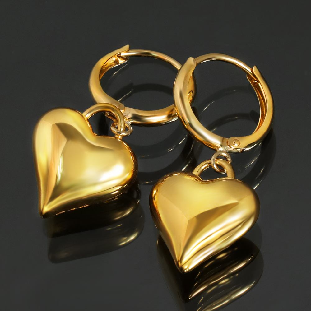 주리에떼 24K 순금 여성 골드 하트 루이스 금 귀걸이(14K/18K 원터치링) - 상세 이미지 2