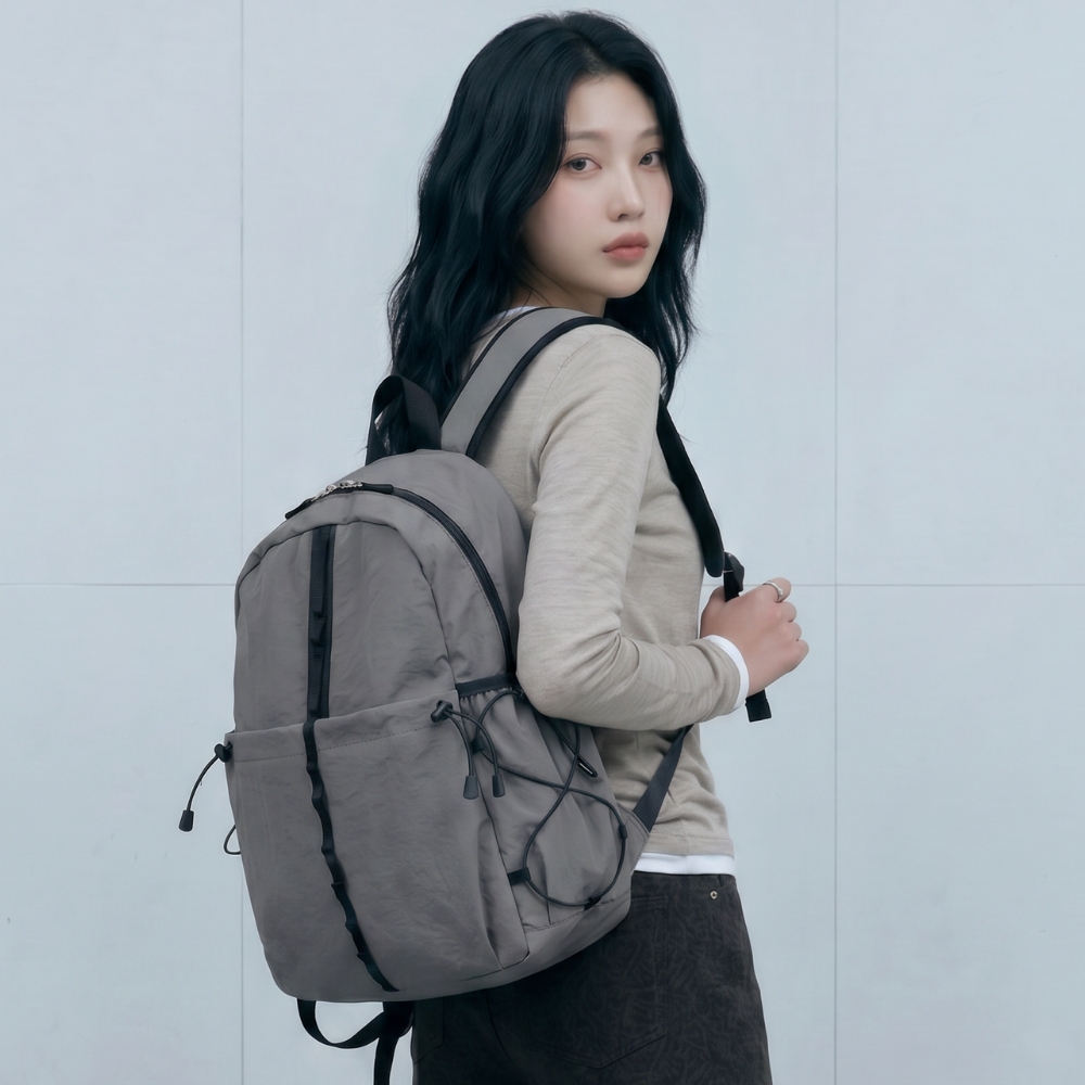 [먼슬리무드] 오리나 데일리 백팩 (4색상) 데일리백팩 학생가방 노트북 그레이 - 상품 이미지