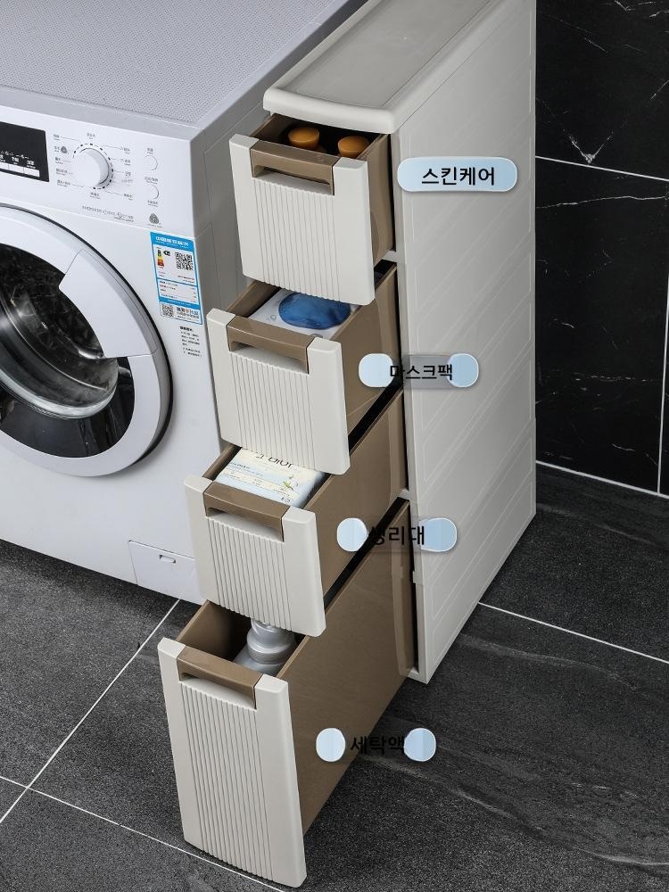 욕실 주방 틈새 수납장 플라스틱 서랍형 정리함 18cm 표준 2단 1단 - 상품 이미지