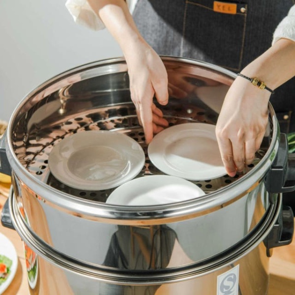 튼튼한 업소용 대형 찜판 찜솥 가정용 홑겹 찜기 35cm 바구니 - 상품 이미지