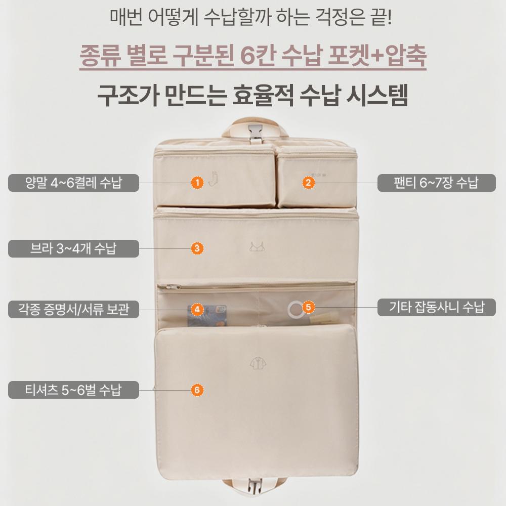 캐리어 정리 여행용 압축 파우치 7in1 부피 순삭 방수 가방 압축팩 - 상세 이미지 2
