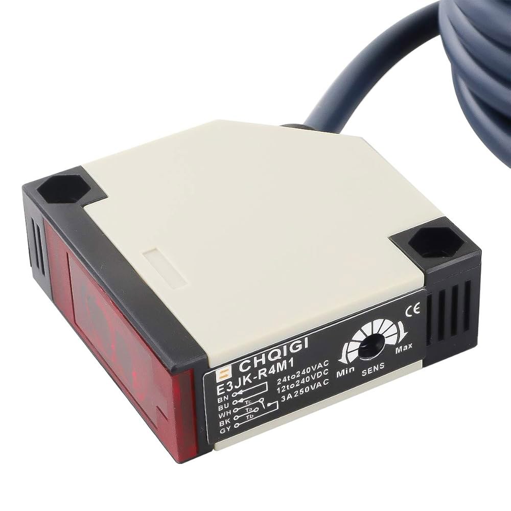 실내 벽 장착 광전 빔 센서 E3JK-R4M1 12-240VDC 24-240VAC 반사 스위치 근접 2M 케이블 인덕션 3M - 상세 이미지 3