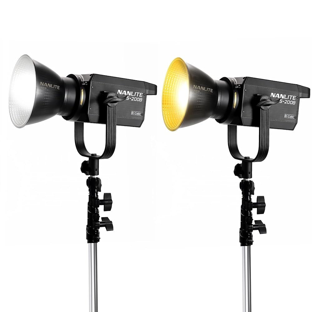 난라이트 FS-200B 220W 바이컬러 LED 비디오 라이트, 2700K u2013650K 연속 스튜디오 보웬 마운트, 하이 CRI TLCI, 콰이어트 팬, 유튜브용 앱 제어, - 상세 이미지 2