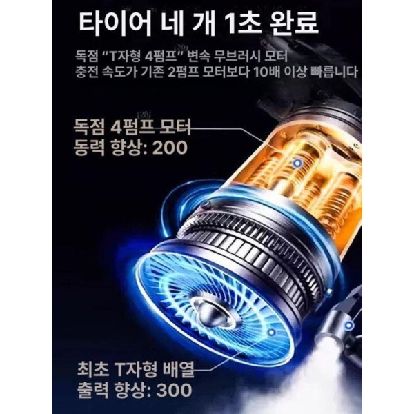 강력한 자동차 파워뱅크 공기압주입기 점프선 점프스타터 압축기 180 배터리 1 질소 자동정지 즉시시동 1초 - 상세 이미지 3