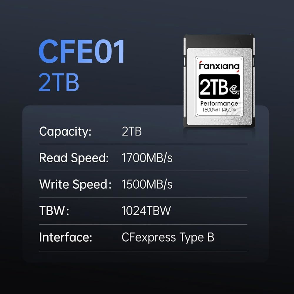 판샹 2TB CF익스프레스 타입 B 메모리 카드, 최대 1700MB/s, 카드 RAW 8K 비디오 녹화, 니콘 D5 / D6 Z7 Z9, 파나소닉, 캐논 EOS, DJI와 호환 - 상세 이미지 2