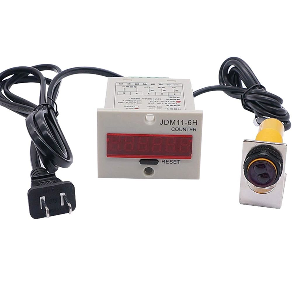TWTADE / 110-220VAC LED 자동 디스플레이 디지털 카운터 0-999999 6자리 + 광전 스위치 센서 거리 30CM NPN NO 홀더 1 10cm distance - 상품 이미지