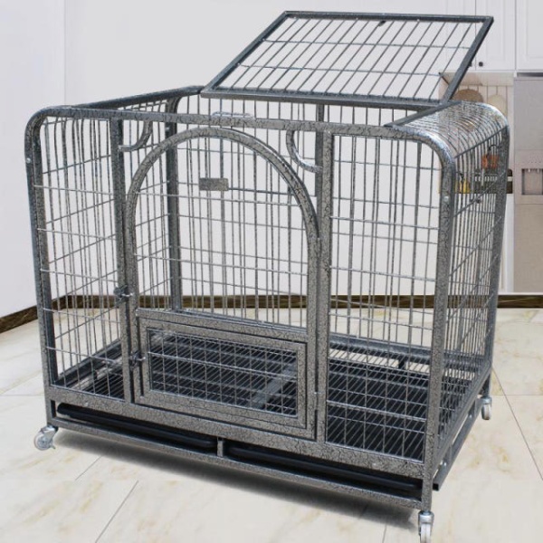 튼튼한 마당 펜스 철망 접이식 중형견 철장 사육장 강아지 베이징 톈진 허베이 내구성 110 x 72x95 실버그레이 - 상품 이미지