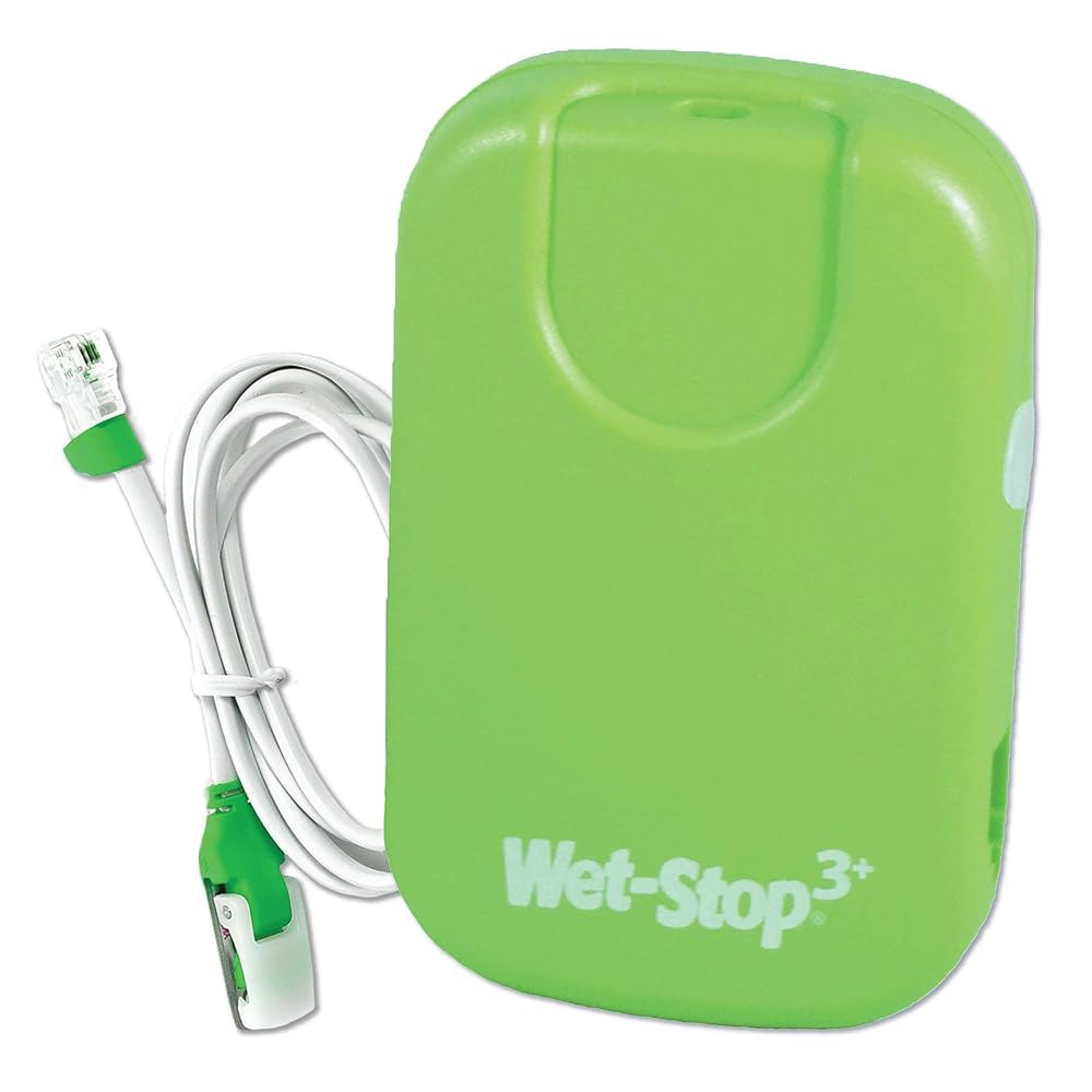 소년 또는 소녀를 위한 큰 소리와 강한 진동이 있는 Wet-Stop 3 그린 베딩 에누레시스 알람, 입증된 베딩터 솔루션 u2026 - 상품 이미지