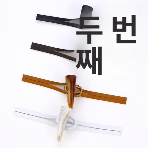 고급스러운 바느질 숄 패스너 망토 스웨터 단추 토글 재킷 블랙 4소뿔+8천연가죽로프 - 상세 이미지 5