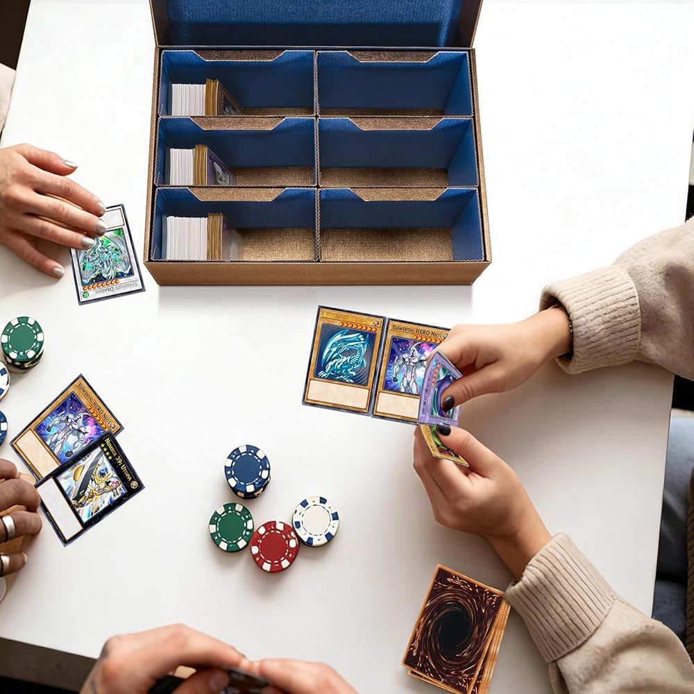 퀸링크 카드 보관함, 6000 카운트 벌크 5겹 골판지 자석 홀더용 탈착식 홀더 정리함, 탑로더, TCG, MTG 2Slots-2 Pack - 상세 이미지 2