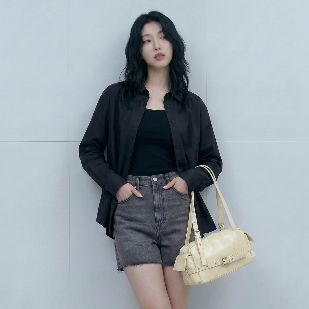 [먼슬리무드] 실바노아 숄더백 (3색상) 출근룩 대학생 데일리 여성가방 버터 이미지 3