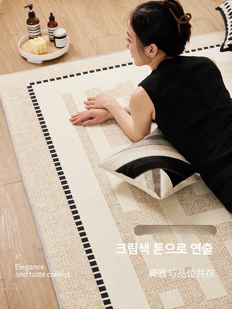 거실용 원형 라탄 수제 러그 천연 여름 인테리어 깔개 내추럴 바닥매트 - 상세 이미지 5