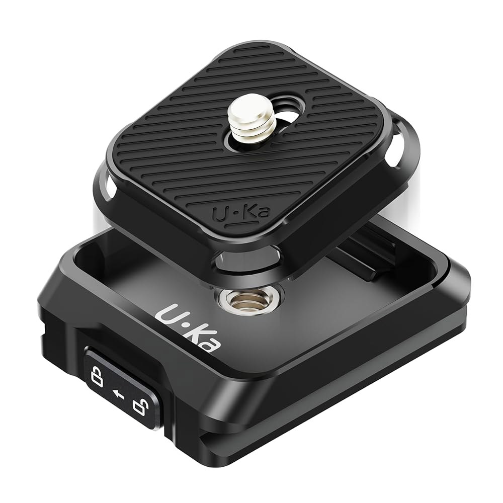 ULANZI UKA01 카메라 퀵 릴리스 플레이트, 삼각대 마운트 어댑터 키트 (짐벌, 슬라이더, DSLR, DJI 소니 & 38mm 아르카-스위스 최대 하중 20kg (베이스 - 상품 이미지