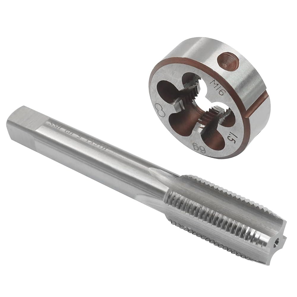 머텐즈 2팩 M16 x 1.5 고속 스틸 탭 및 다이 세트, 1.5mm 미터법 스레드 원형 다이, 오른손 기계 M8 1 - 상품 이미지