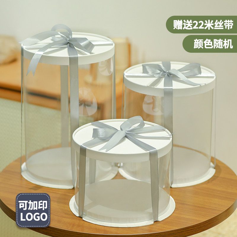 케잌케이스 케이크상자 원형 투명 쉬폰케익 투명창 포장 박스 선물 디저트 쿠키 선물상자 용기 - 상세 이미지 2