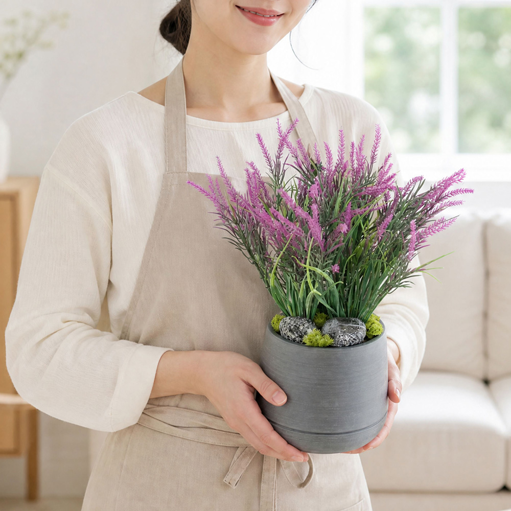 여름철 관리가 필요없는 인테리어 조경 플랜테리어 테이블플랜트 조화화분 네이처스톤팟 - 상세 이미지 4