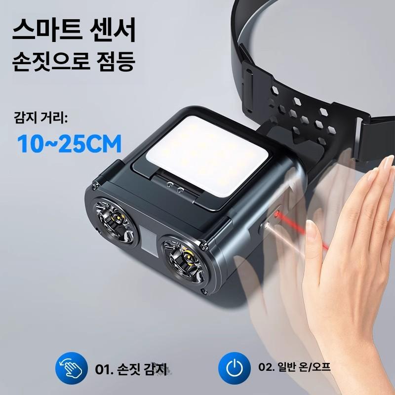 충전식 센서 야간 낚시용 강한 조명 모자 클립형 락그레이 A - 상세 이미지 4