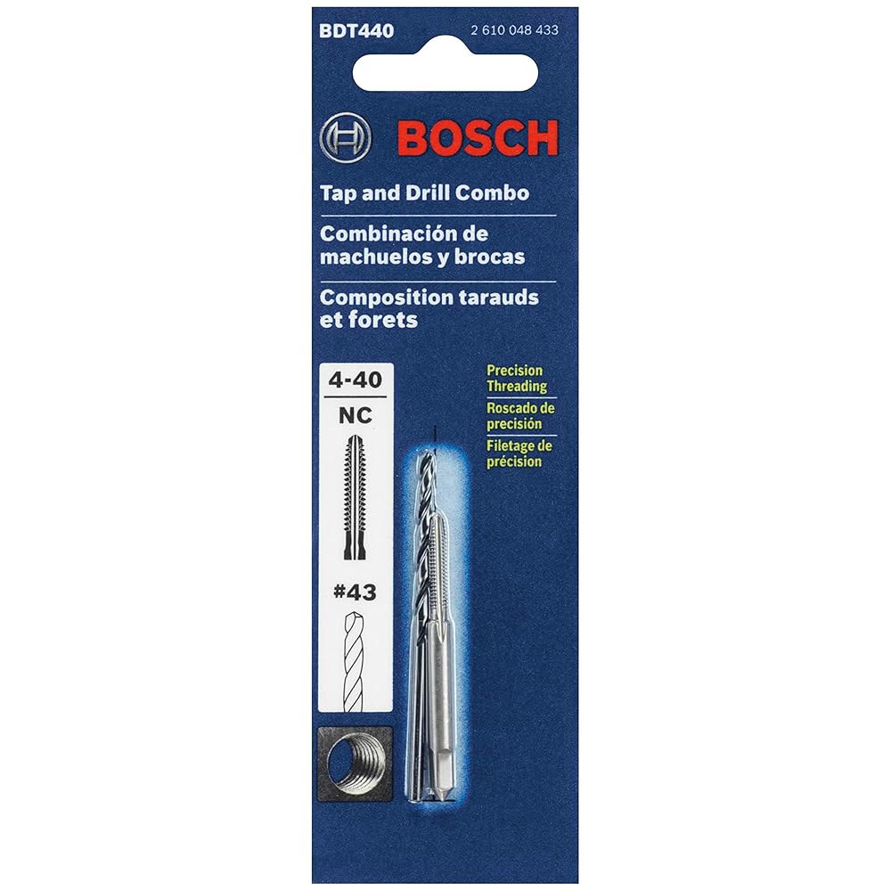 BOSCH BDT440 4-40 플러그 탭 및 No. 43 드릴 비트 콤보 세트 - 상세 이미지 2