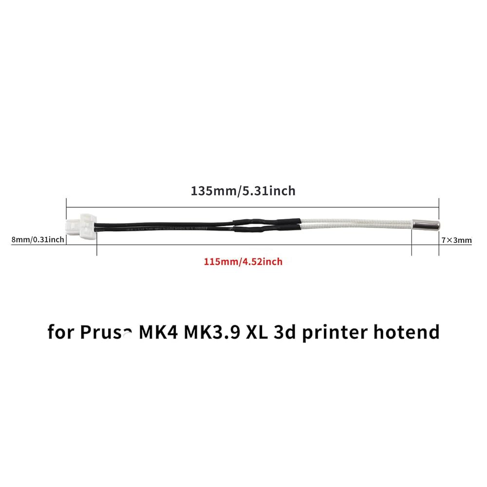 FYSETC Prusa i3 MK4 XL 교체용 오리지널 서미스터 - 핫 엔드 히터 블록 부품 3D 프린터 액세서리 104NT 100K 고온 센서 + 300도 2핀, MK3.9 - 상세 이미지 2