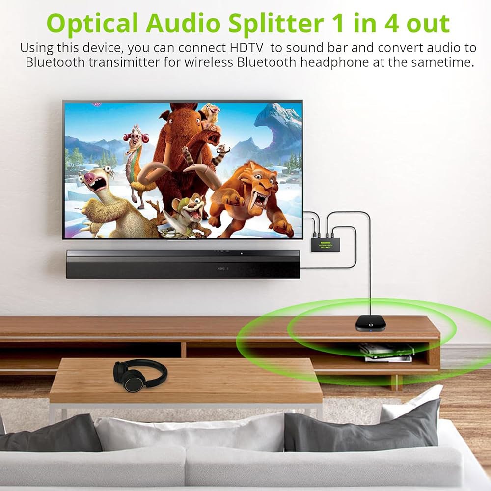 LiNKFOR 디지털 광 오디오 1x4 스플리터 SPDIF, PS3 블루레이 DVD HDTV용 광케이블이 있는 4아웃 알루미늄 합금 1인치 광섬유 링크 ULKVC233c - 상세 이미지 3