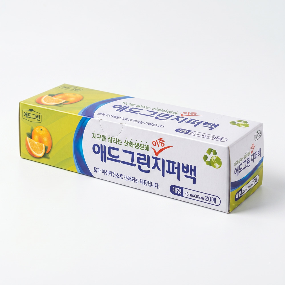 대형 이중지퍼백 PE 비닐봉투 25x30cm, 20매, 1개 - 상세 이미지 2