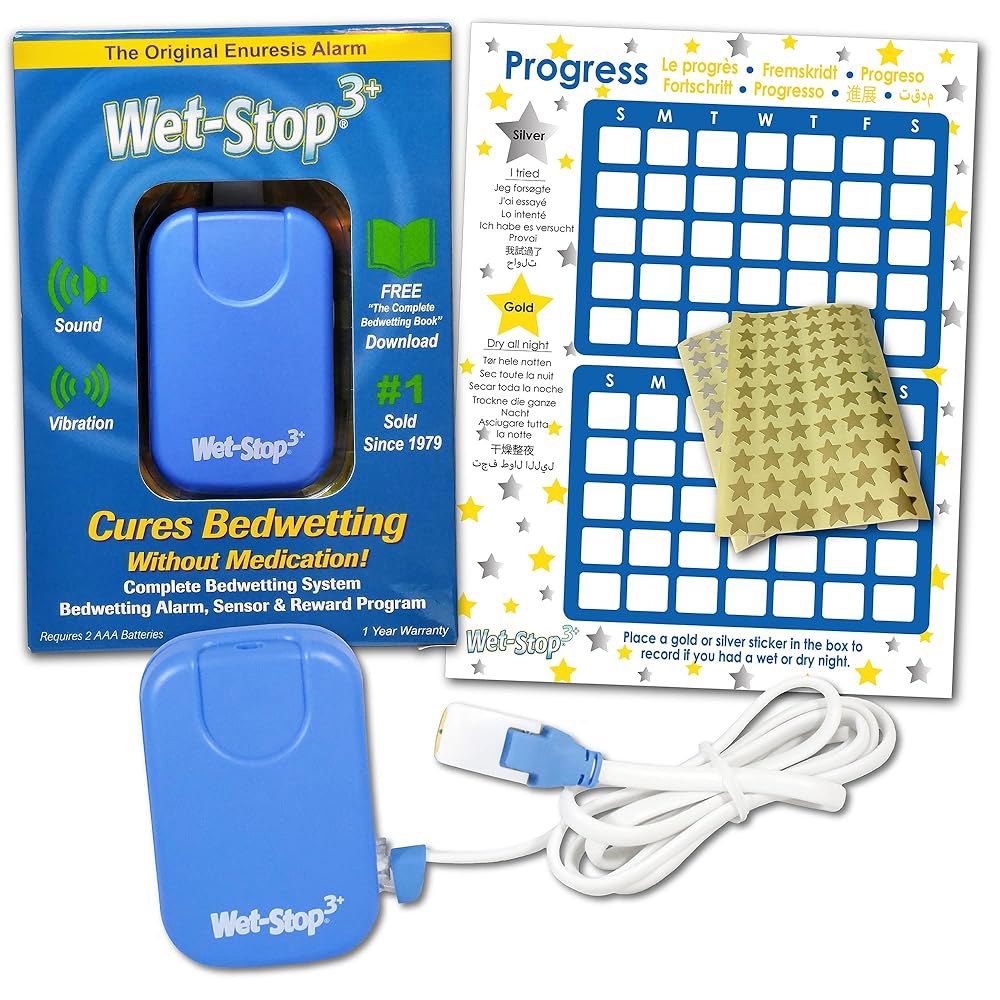 소년 또는 소녀를 위한 큰 소리와 강한 진동이 있는 Wet-Stop 3 블루 베딩 에누레시스 알람, 입증된 솔루션 Blue - 상세 이미지 2
