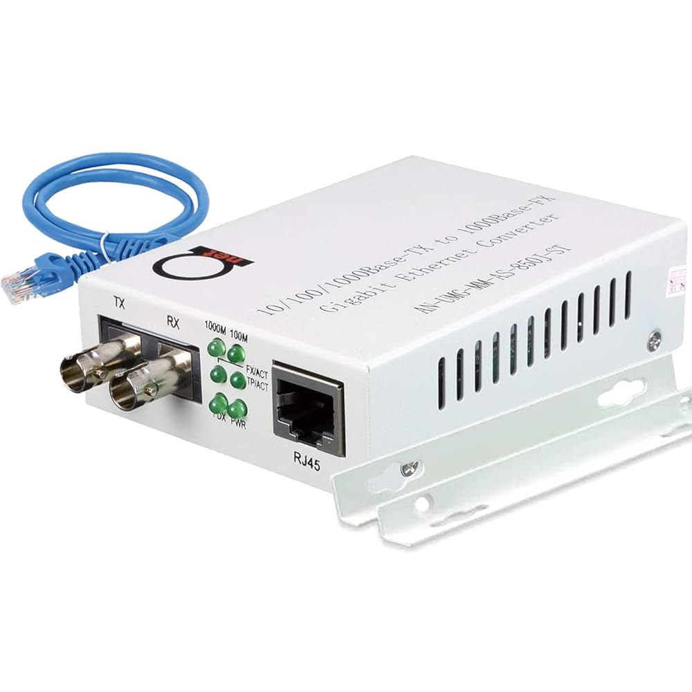 멀티모드 ST 기가비트 파이버 미디어 컨버터 - 내장 모듈 550m(0.34마일) 850nm UTP Cat5e 10 /100 /1000 RJ-45 u2013 자동 센싱 또는 고속 - 상품 이미지