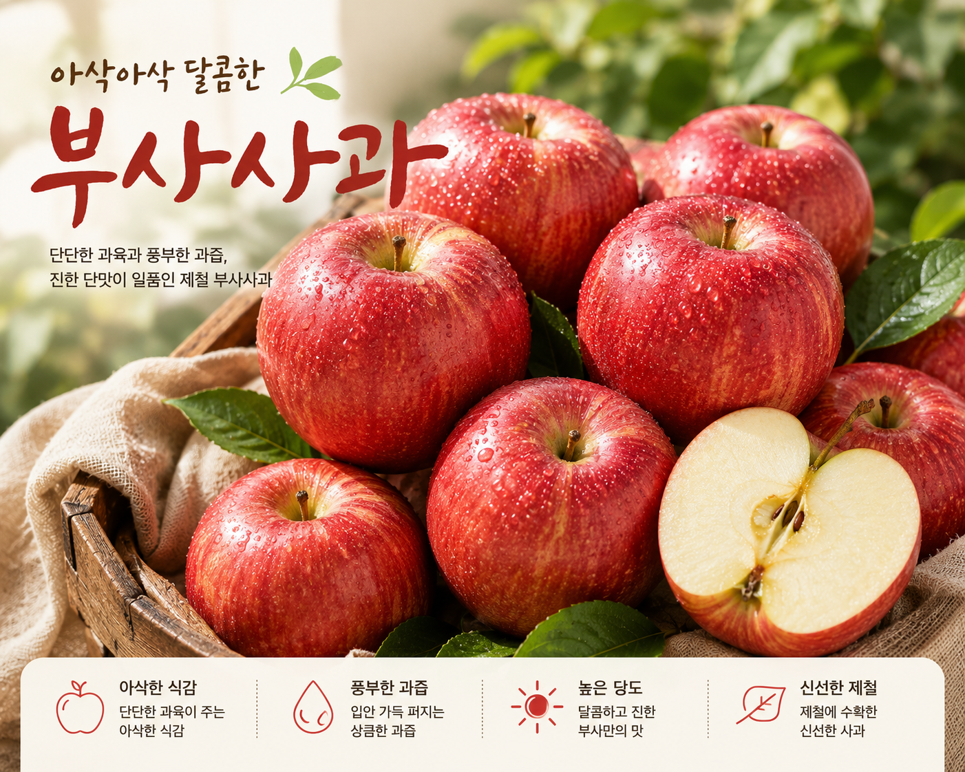 껍질째 바로 먹는 안심 세척사과 가정용 상등급 랜덤과 개당110~220g3kg - 상세 이미지 3