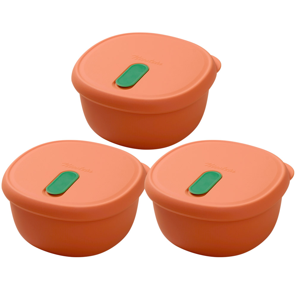 국산 냉동밥보관용기 실리콘밥팩 밀폐 소분용기 350ml 1종, 캐럿 (사각), 3세트 - 상품 이미지