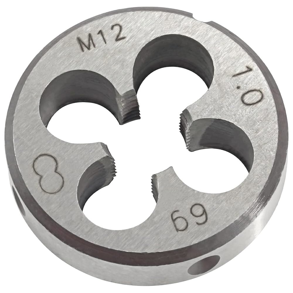 아세틸 M12 x 1.0 미터법 탭 및 다이 세트, 1.0mm HSS 기계 나사 1mm 합금 공구 강철 원형 오른손 M12x1.25mm - 상세 이미지 3