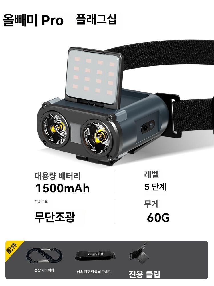 충전식 센서 야간 낚시용 강한 조명 모자 클립형 락그레이 A 이미지 6