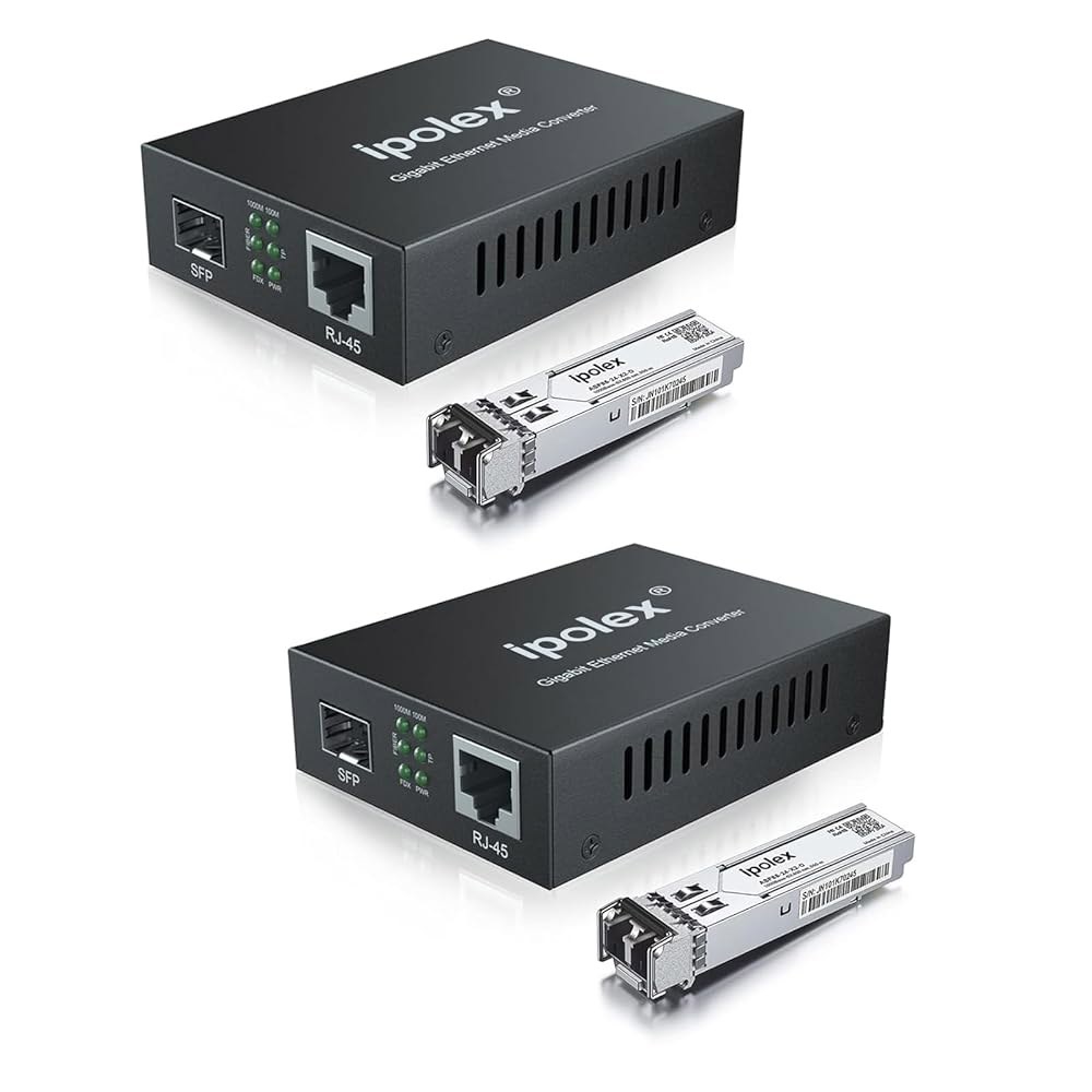 2 SFP 모듈, 1.25G 광섬유-이더넷 컨버터, 1000Base-SX ~ 10 /100 /1000Base-TX, 850nm, MMF, 최대 550m /1804 ft, 2팩의 - 상품 이미지