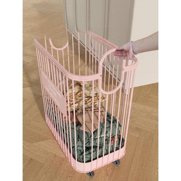 깔끔한 수납 선반 보관함 요가매트 벽걸이 옷 바구니 보관대 운동기구 정리 크림화이트 미디엄 - 상세 이미지 3