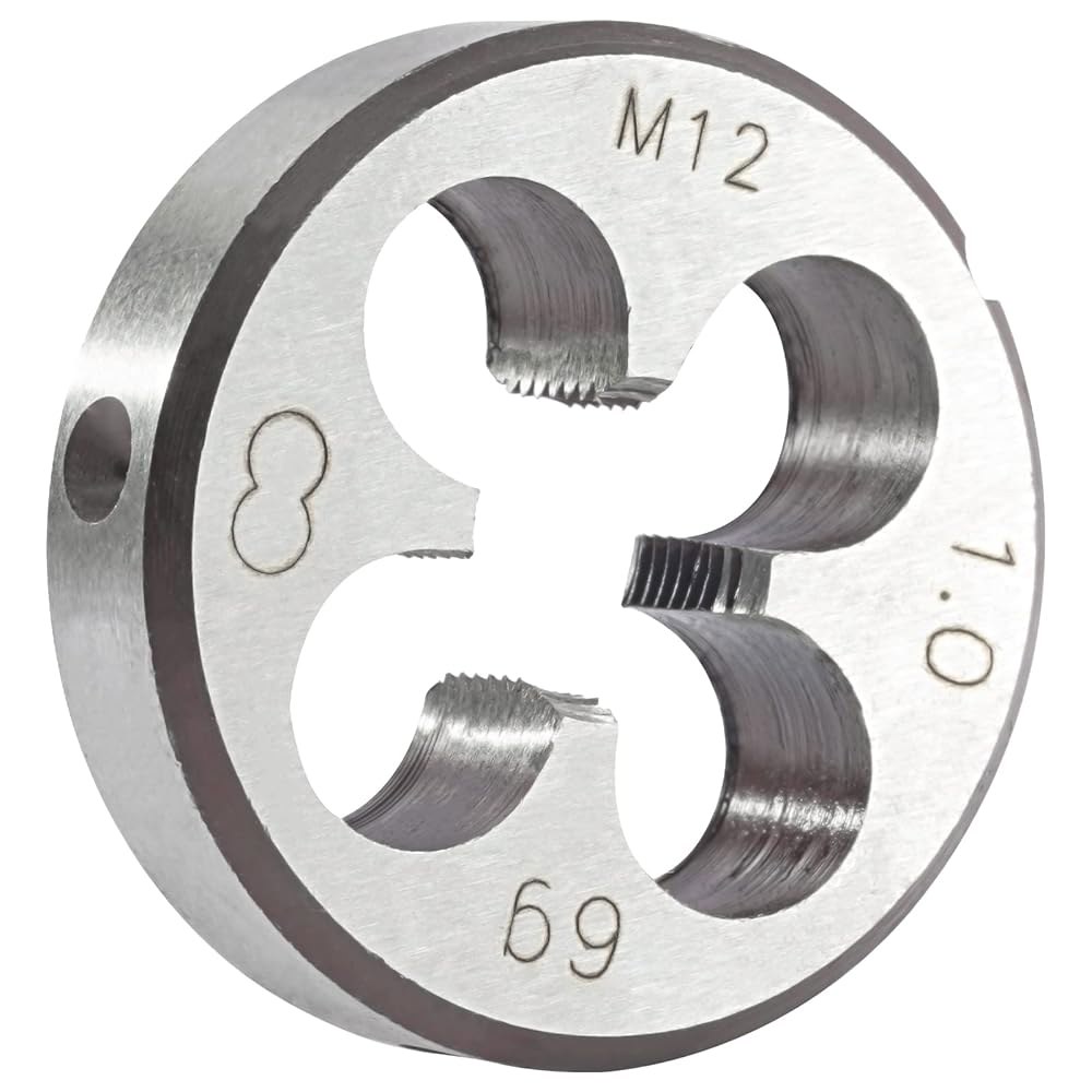아세틸 M12X1 핸드 탭 및 다이 세트, M12 1mm 미터법 스레드 원형 오른손 M4x0.5 - 상세 이미지 3