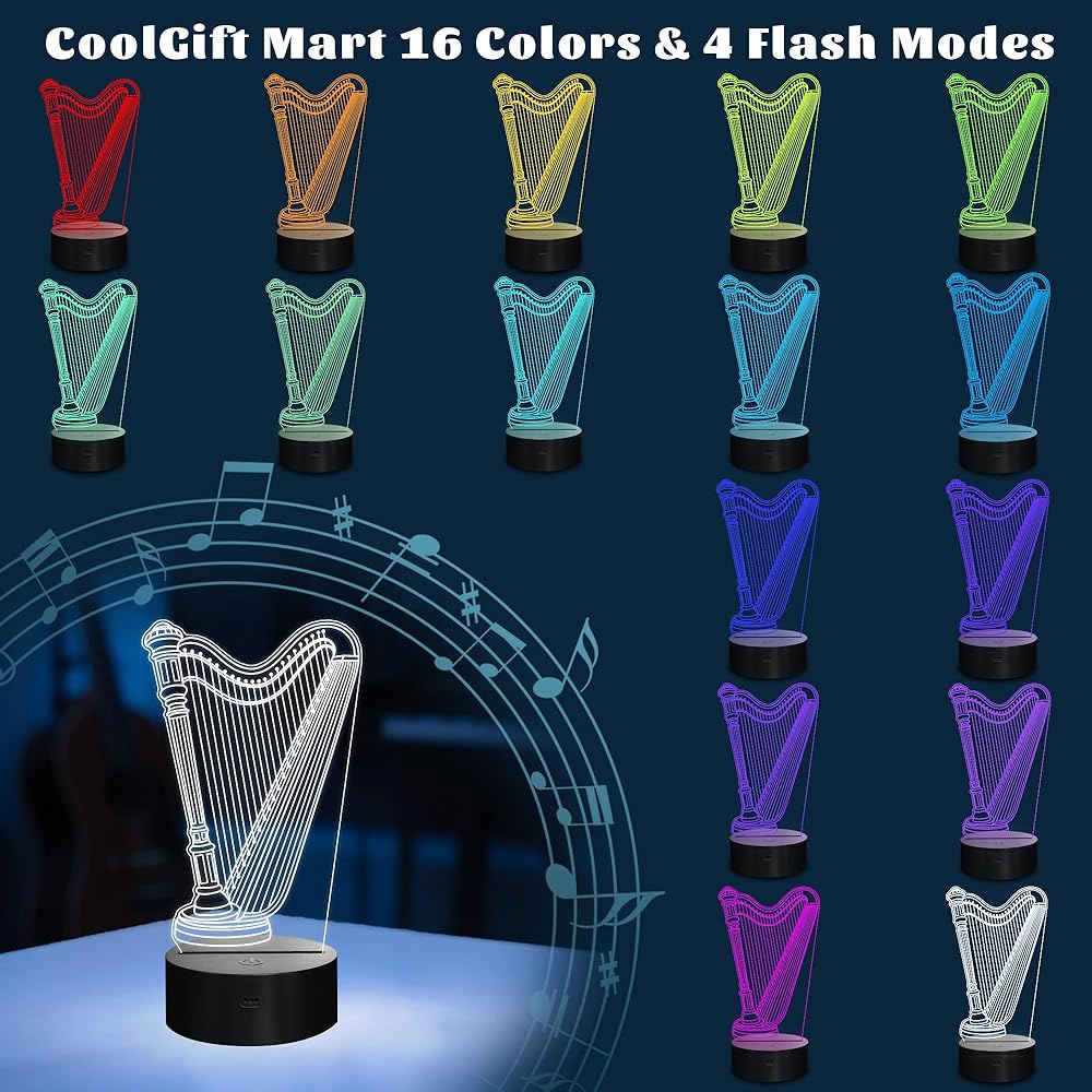 쿨 기프트 마트 하프 나이트 라이트, 16가지 색상의 3D LED 착시 램프와 리모컨, 연주자 음악 애호가를 위한 선물 DJ - 상세 이미지 2