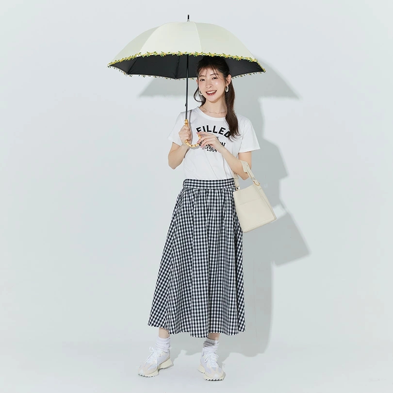 비코즈 일본 양산 PU 플라워 레이스 꽃자수 자외선차단 양우산 B-967095 - 상세 이미지 2